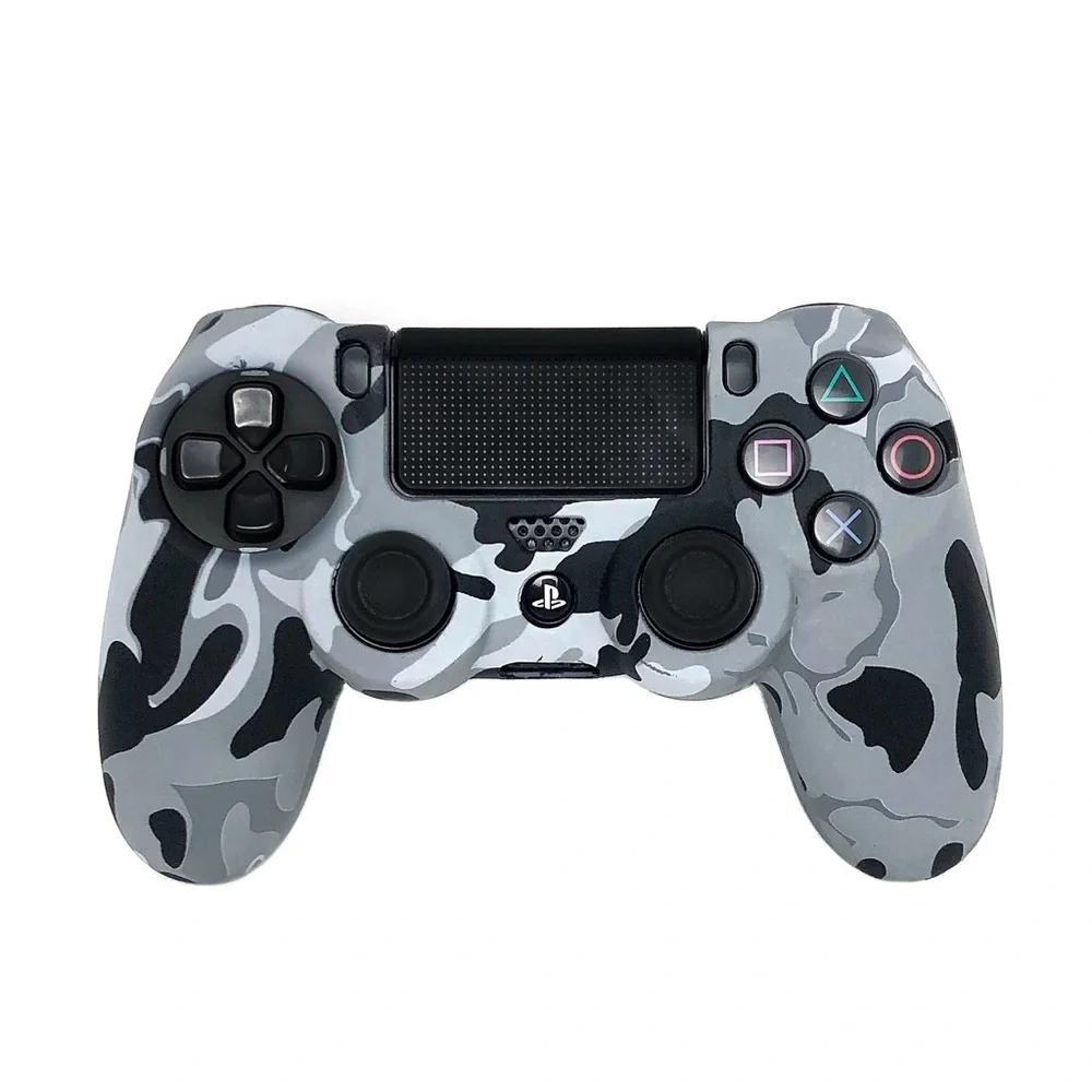 PS4 Controller Silicone Skins Bundle of 2 Light Gray Camo